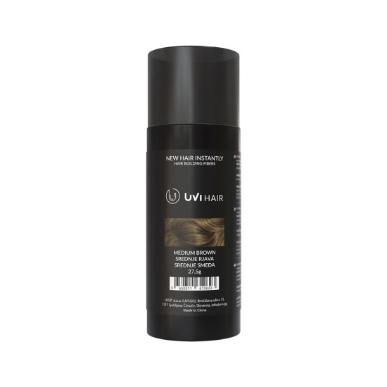 UVI Hair vlakna za kosu, MEDIUM BROWN / Srednje smeđa (velika 27,5 g, do 50 nanosa) 