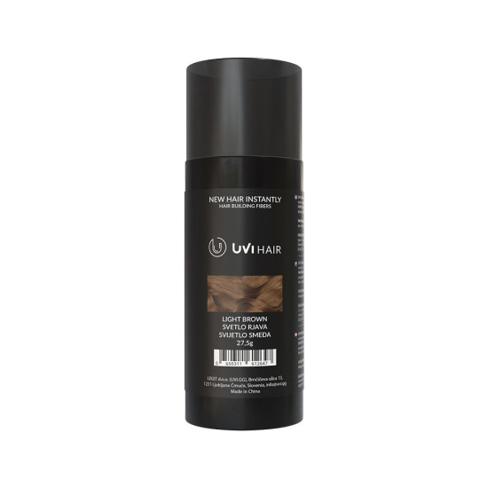 UVI Hair lasna vlakna, LIGHT BROWN / Svijetlo smeđa (veliki 27.5 g, do 50 nanosov) 