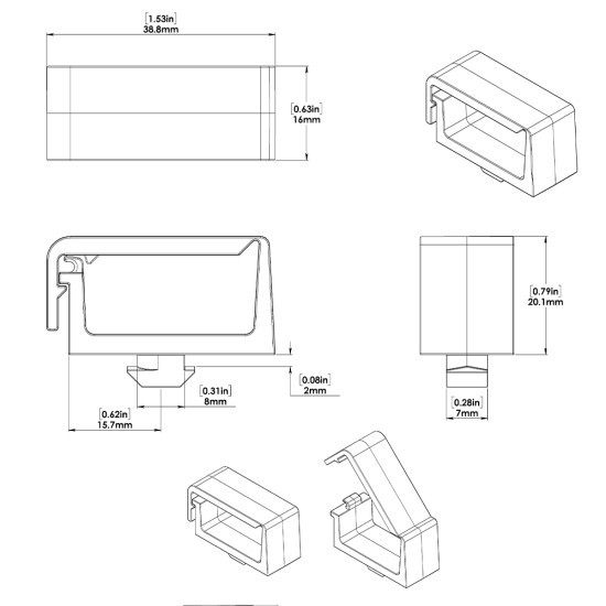 UVI RACING T-spojnice za uređivanja SIM kablova (x4) 