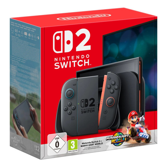 Igralna konzola Nintendo Switch 2 + Mario Kart World - igralni sistem 4K HDR z igralnima ploščkoma Joy-Con 2 in GameChatom 