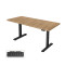 UVI LITE V2 electric sit-stand Chalet Oak desk and black frame
