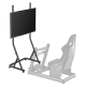 UVI Racing SIM freestanding monitor and TV stand made from steel and aluminium, compatible with 32 to 55 inch screens, shown with adjustable height settings at 92 and 97 cm