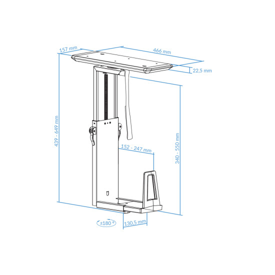UVI Premium Height Adjustable And 360 Rotatable Folding Laptop Riser for Computer and Phone