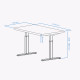 UVI STANDARD V2 electric sit-stand desk with KAINDL Chalet Oak tabletop and black metal frame, front view