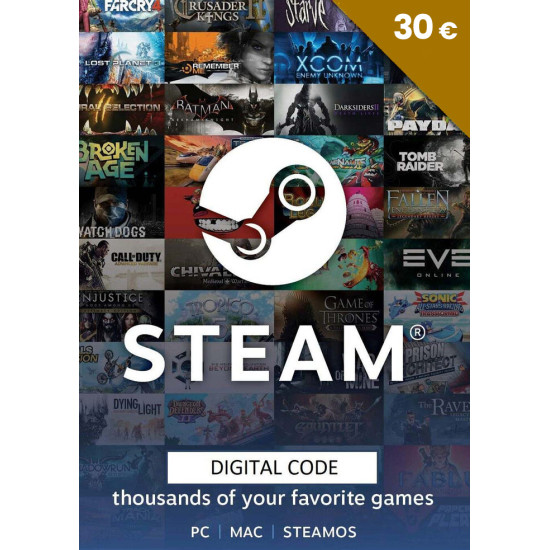 Steam dopuna kredita 30 EUR - EU 