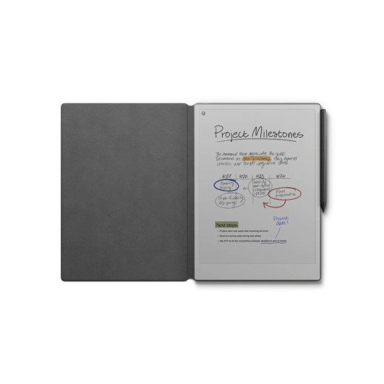 Tablet reMarkable Paper Pro + Marker Plus + Book Folio Polymer weave - Siva 