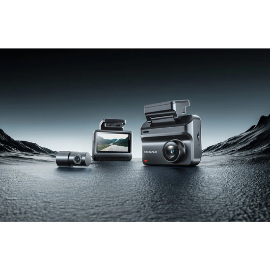 DDPAI Z50 Pro dash cam front unit showing lens and compact body design for dual-channel 4K car recording
