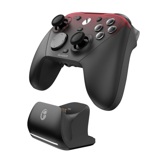 GameSir G7 Pro Tri-Mode controller in black and red with magnetic faceplate, ABXY buttons, D-pad, and dual joysticks