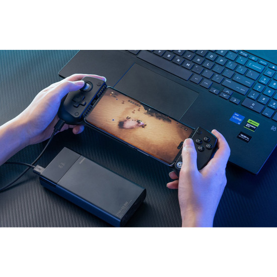 GameSir X5 Lite BK mobile controller in black, shown from the front with hall effect thumbsticks and adjustable USB Type-C port