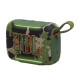 JBL Go 5 Bluetooth Speaker in Squad colour with ambient lighting, compact rugged design, front and side view