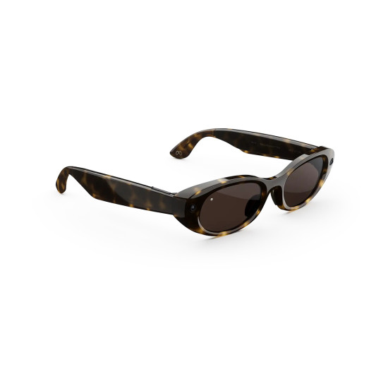 Meta Starfire Kylie Edition – Dark Tortoise XS (48-21) Meta Starfire Kylie Edition smart glasses with chocolate lenses and dark tortoise XS frame, front three-quarter view