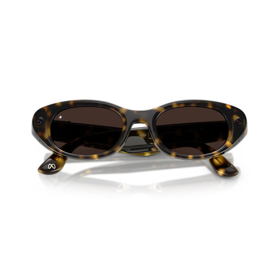 Meta Starfire Kylie Edition – Dark Tortoise XS (48-21) Meta Starfire Kylie Edition smart glasses with chocolate lenses and dark tortoise XS frame, front three-quarter view