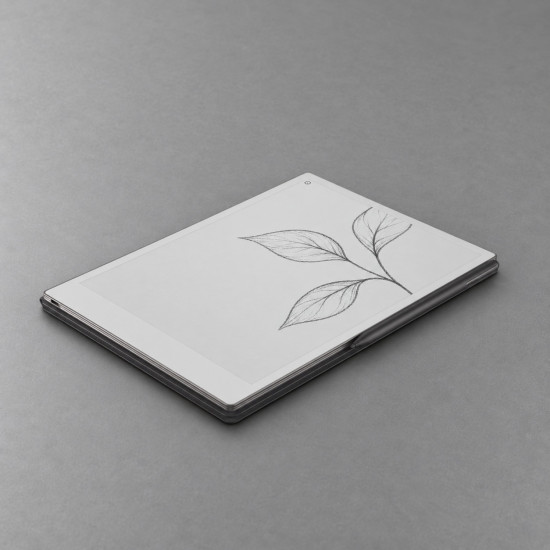 reMarkable Paper Pro digital notebook tablet with Marker Plus stylus and Type Folio UK backlit keyboard folio case, open and ready to use