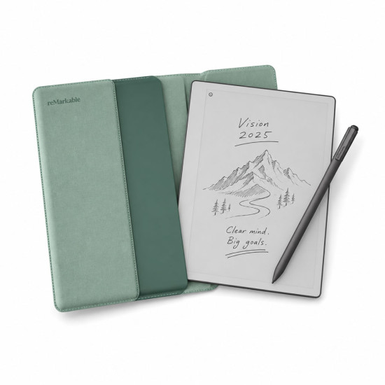 Tablica reMarkable Paper Pure + Marker Plus + ovitek Sleeve Folio Mist Green