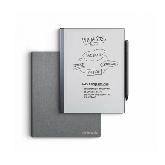 Tablet reMarkable 2 + Marker PLUS + Book Folio Polymer weave - Siva 