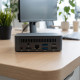 UVI Mini PC R758 compact desktop PC with AMD Ryzen 7 5800U, black casing, small form factor design
