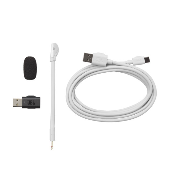 JBL Quantum 360 bele slušalke 