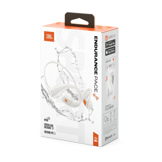 JBL Endurance Pace bežične bijele open-ear sportske slušalice s fleksibilnim okvirom i memory wire konstrukcijom