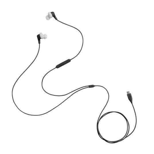 JBL Endurance Run 3C USB-C žične in-ear sportske slušalice u crno-sivoj boji s FlipHook dizajnom i kabelskim kontrolerom