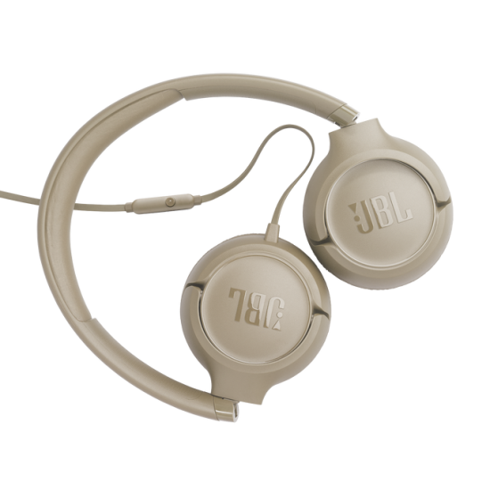 JBL Tune 530 Wired On‑Ear Headphones – Beige