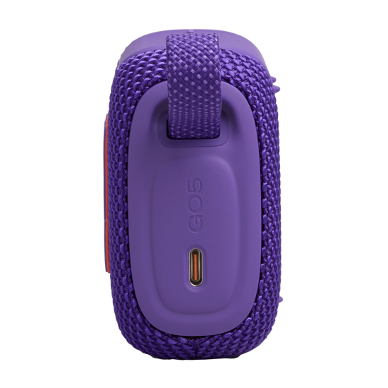 JBL Go 5 prijenosni Bluetooth zvučnik u ljubičastoj boji, kompaktnog oblika s IP68 zaštitom od vode i prašine