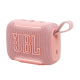 JBL Go 5 portable Bluetooth speaker in pink, compact rounded design with IP68 waterproof housing