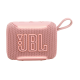 JBL Go 5 portable Bluetooth speaker in pink, compact rounded design with IP68 waterproof housing