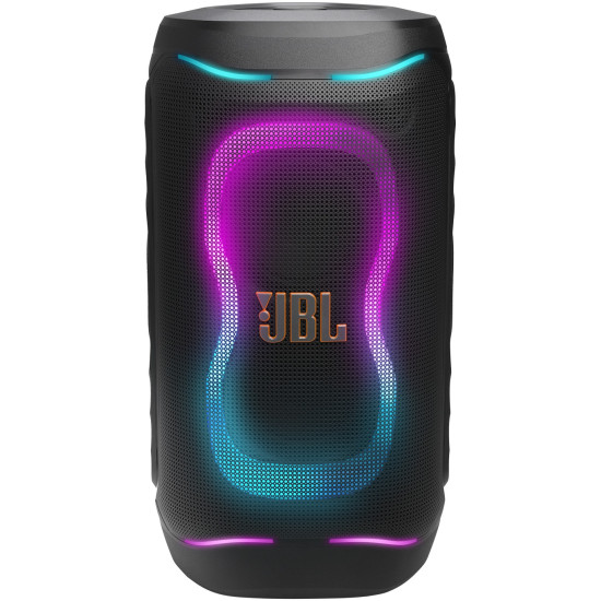 JBL PartyBox 130 Black portable party speaker with dynamic LED light show panels on a black body