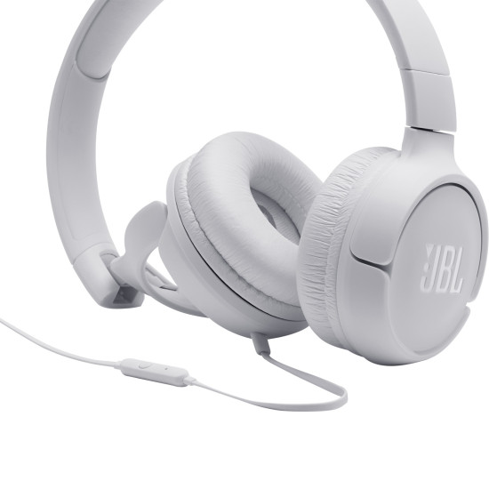 JBL Tune 500 White Wired Headphones 