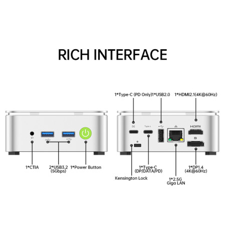 Mini PC GMKtec G10 - AMD Ryzen 5 3500U - 16GB RAM + 512GB SSD WIN 11 Pro 