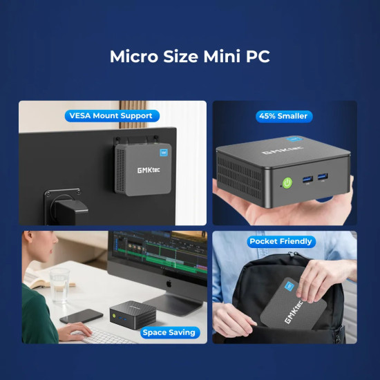 GMKtec G3 Pro Mini PC with Intel i3-10110U processor, 16GB DDR4 RAM and 256GB SSD, small form factor desktop