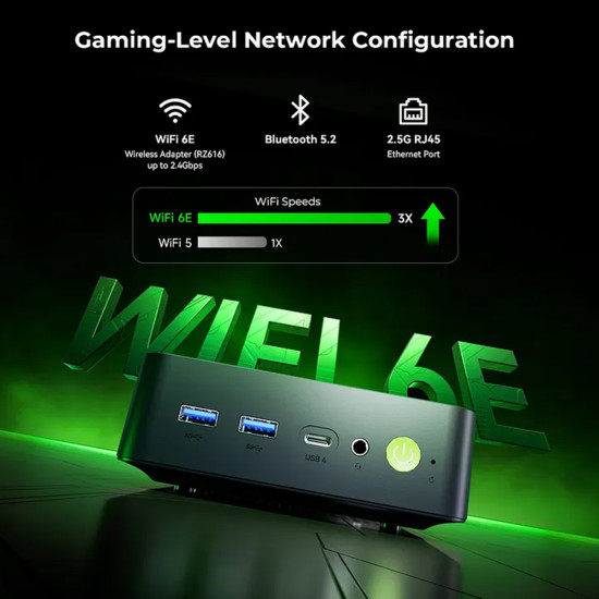 GMKtec K17 Mini PC with Intel Core Ultra 5 226V processor, compact black chassis, front and rear port view