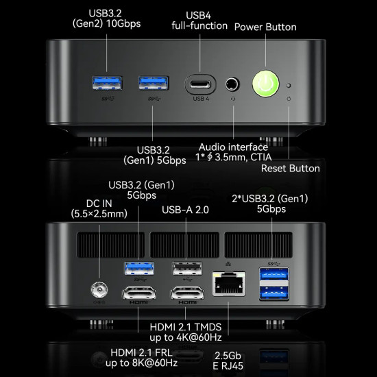 Mini PC GMKtec K17 Plus Intel Core Ultra 7 258V 32GB RAM + 1TB SSD WIN 11 Pro