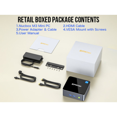 Mini PC GMKtec M3 Intel i5-12450H 32GB RAM + 1TB SSD WIN 11 Pro 