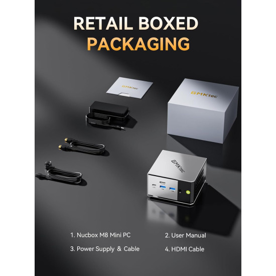 MINI PC GMKtec M8 AMD Ryzen 5 PRO 6650H 16GB DDR5 + 1TB SSD, WIN 11 Pro 