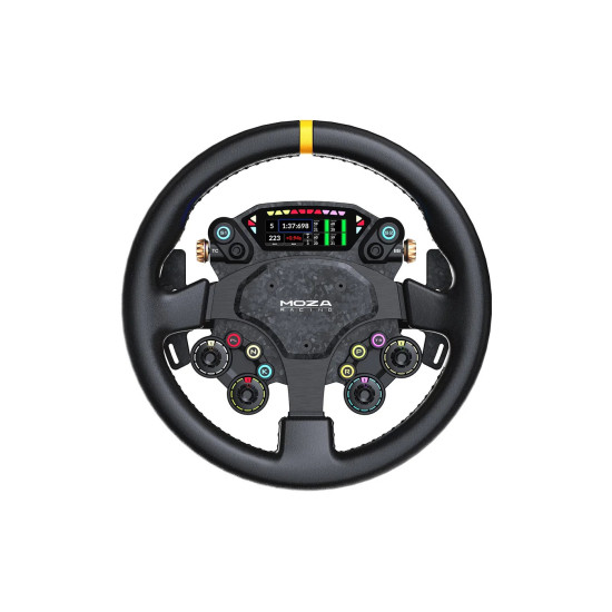 MOZA CS Pro RS093 GT3 Gaming Steering Wheel MOZA Racing CS Pro RS093 325 mm round GT3-style gaming steering wheel with HD display and carbon fibre-reinforced base