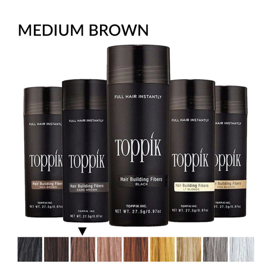Toppik vlakna za kosu, Medium Brown / Srednje smeđa (velika 27,5 g, do 50 nanosa) 